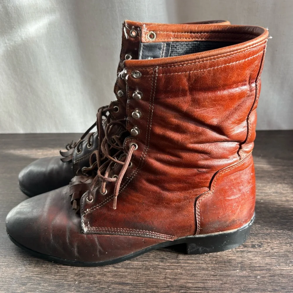 Vintage J Chisholm Packer Ranch Boots 74990 Size US 8 Men’s - Picture 4 of 12